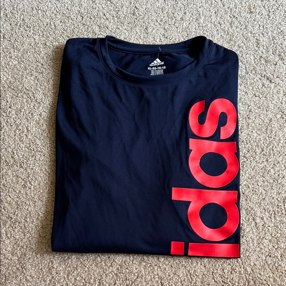Adidas big boy blue dry-fit long sleeve T - size XL